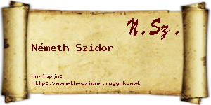 Németh Szidor névjegykártya
